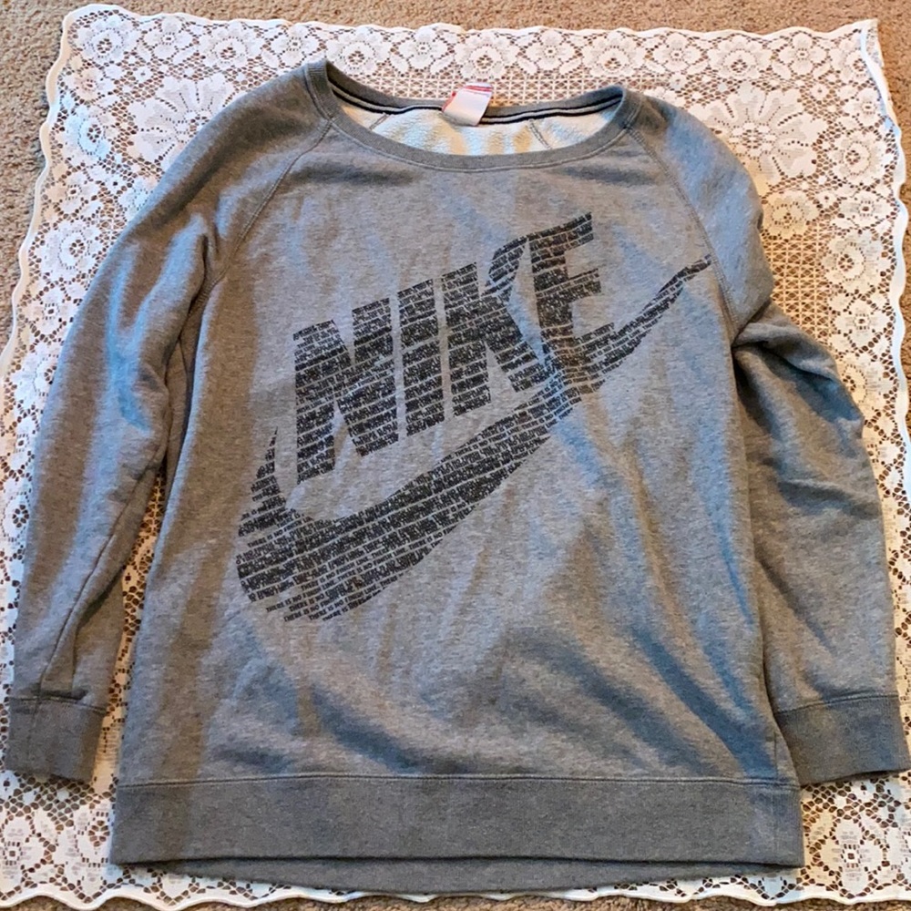 Nike Wide-Neck Sweater - Grey